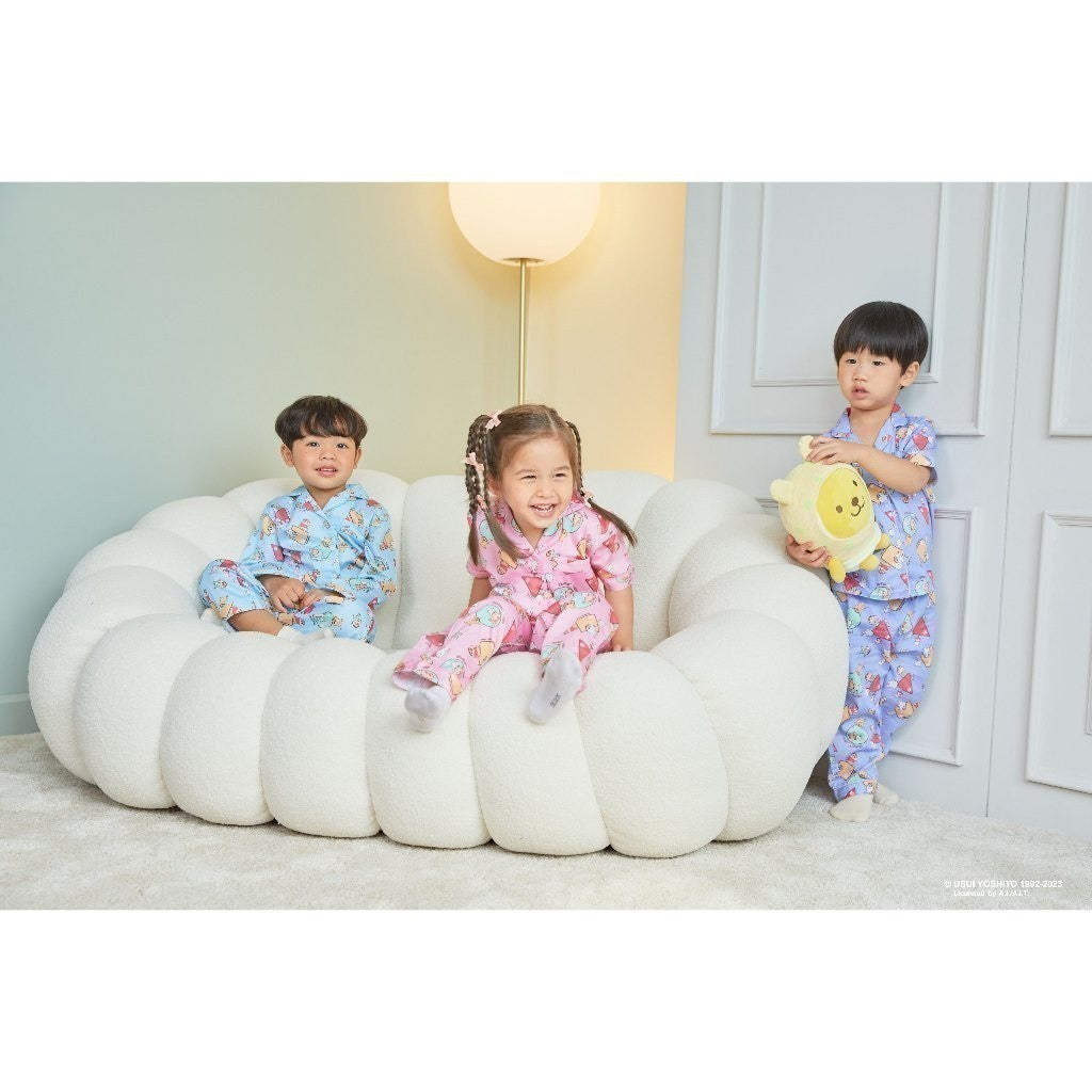 ชุดนอน 𝐂𝐑𝐀𝐘𝐎𝐍 𝐒𝐇𝐈𝐍𝐂𝐇𝐀𝐍 ลิขสิทธิ์แท้แบรนด์ PAJARA ผ้า cotton satin เด็ก M30 M31 M32 M33 M34 M35