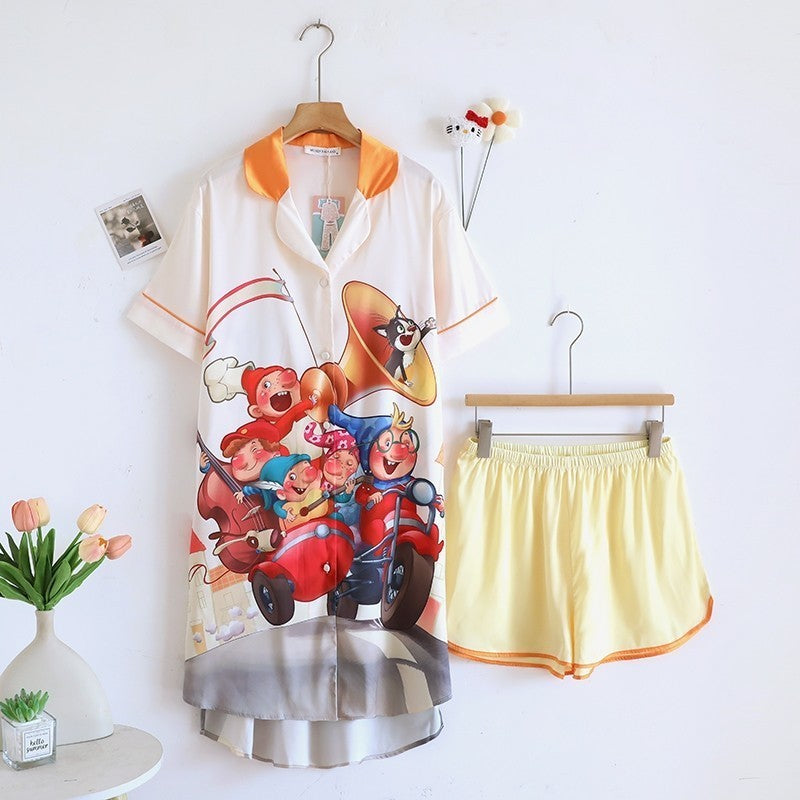 ชุดนอน Muslin Pajamas Silk Satin รุ่นJolly Band( V2142 K2142)|ชุดนอนผู้หญิง,ชุดนอนชุดเที่ยว