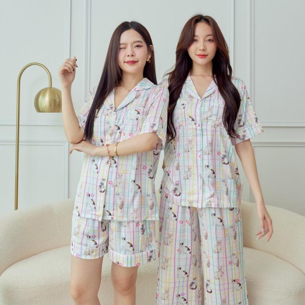 ชุดนอน Muslin Pajamas Collection Muslin Pet  ชุดนอนSilk Satin ( รุ่น N3014 T3014 )