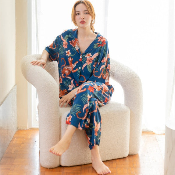 ชุดนอน Muslin Pajamas Organic bamboo รุ่น ดอกกุหลาบแดง กล้วยไม้ (G363 A363)|ชุดนอชุดเที่ยว,ชุดนอนผู้หญิง