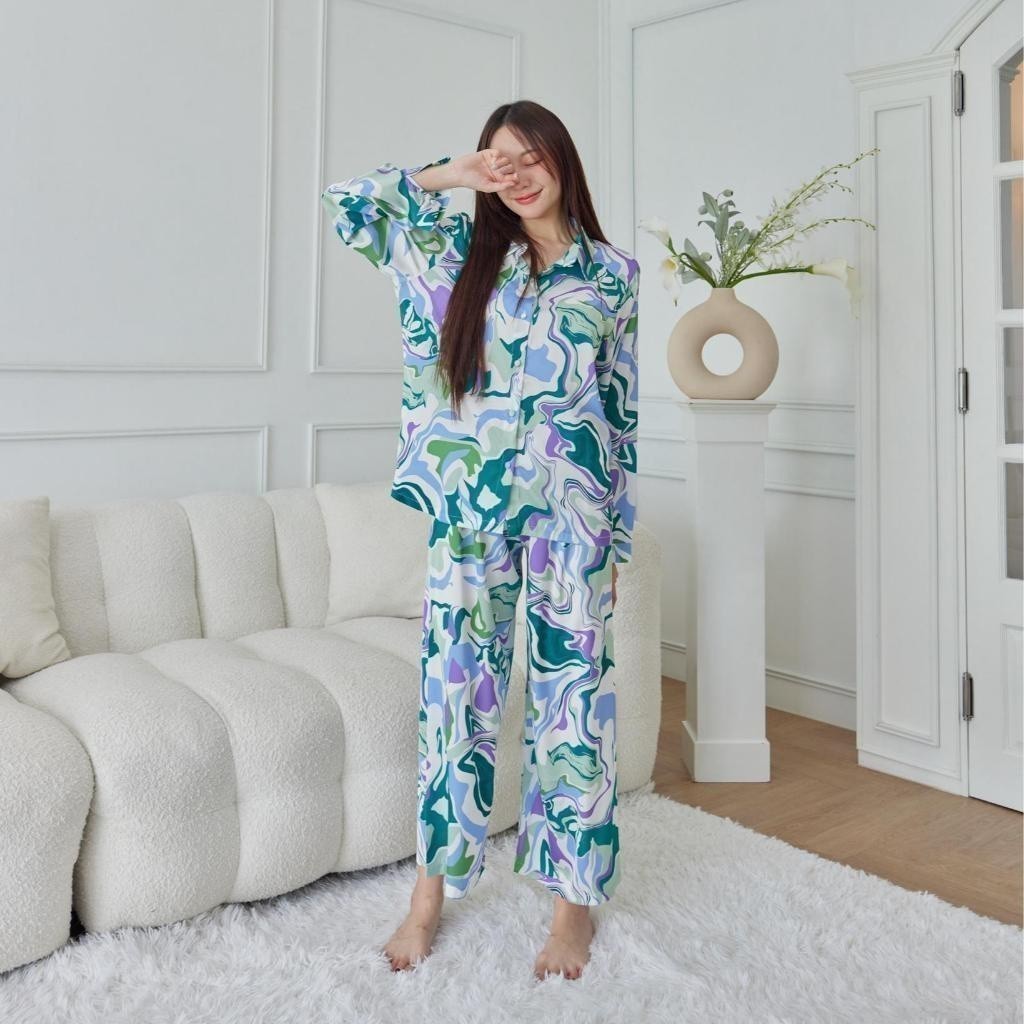 ชุดนอน Muslin Pajamas Silk Satin( รุ่น T3029 P3029 )