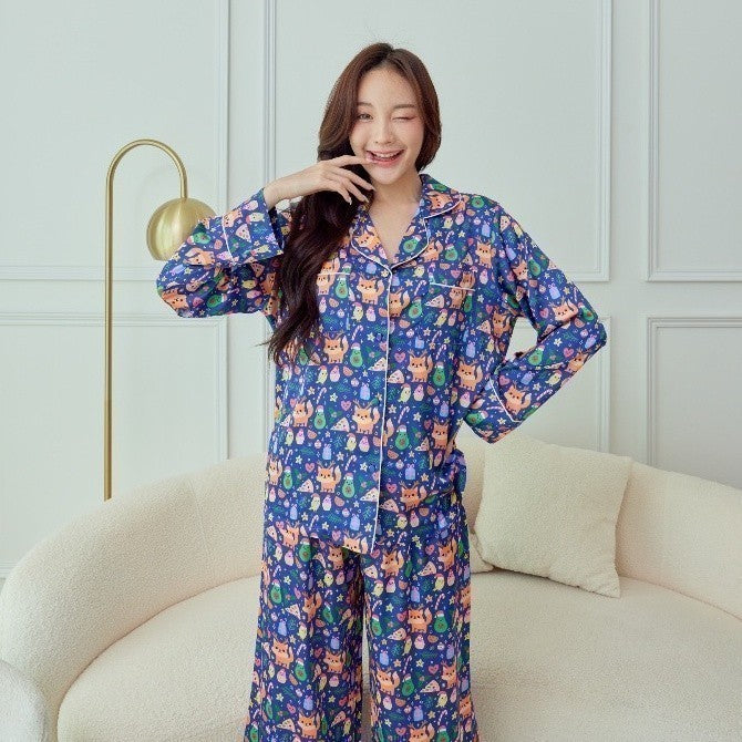 ชุดนอน Muslin Pajamas Silk Satin( รุ่น T3019 P3019 )