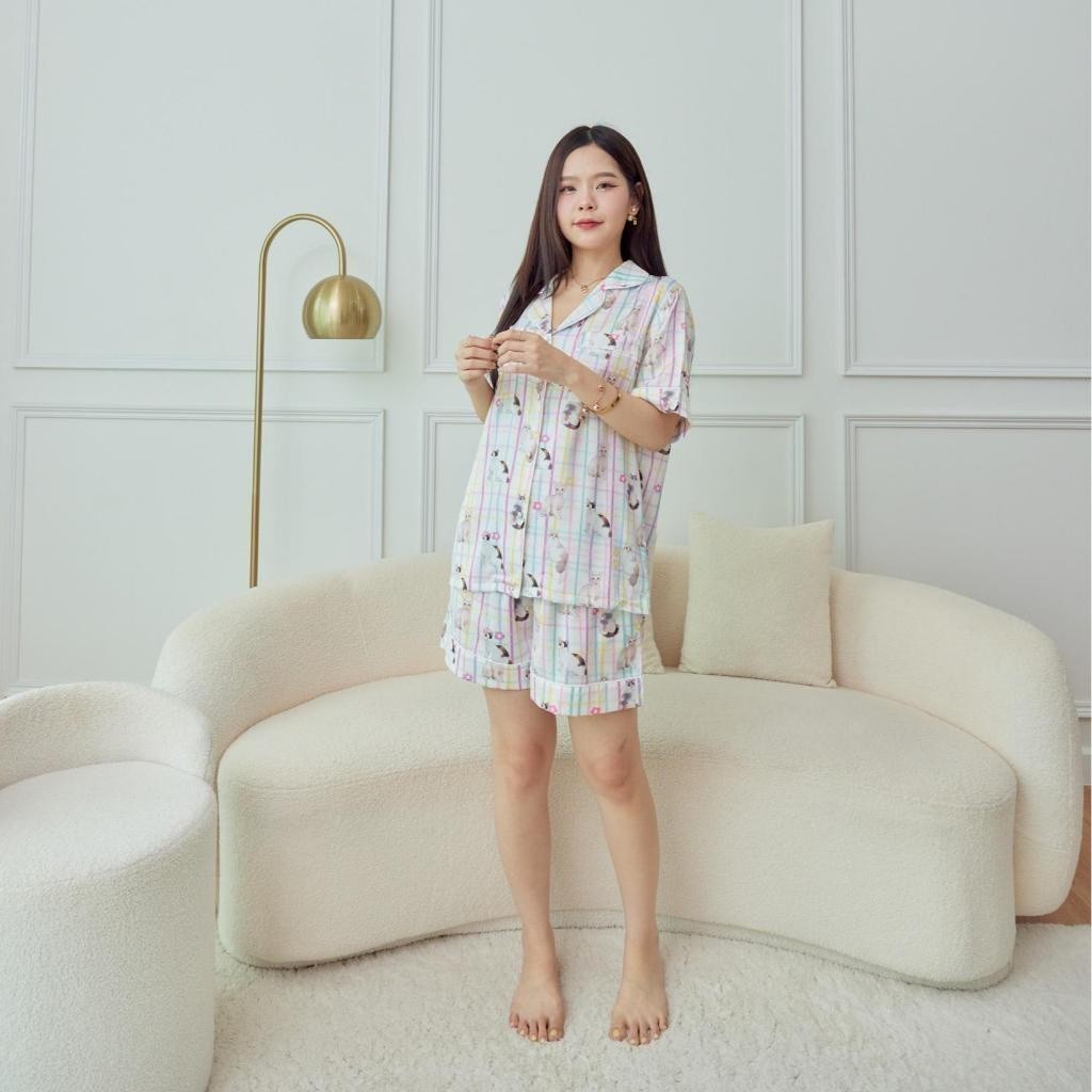 ชุดนอน Muslin Pajamas Collection Muslin Pet  ชุดนอนSilk Satin ( รุ่น N3014 T3014 )