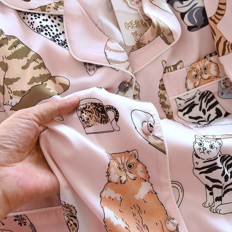 ชุดนอนMuslin Pajamas Collection Muslin Pet รุ่นแมวชมพู (N1133 T1133 K1133 L1133) | ชุดนอนผู้หญิง