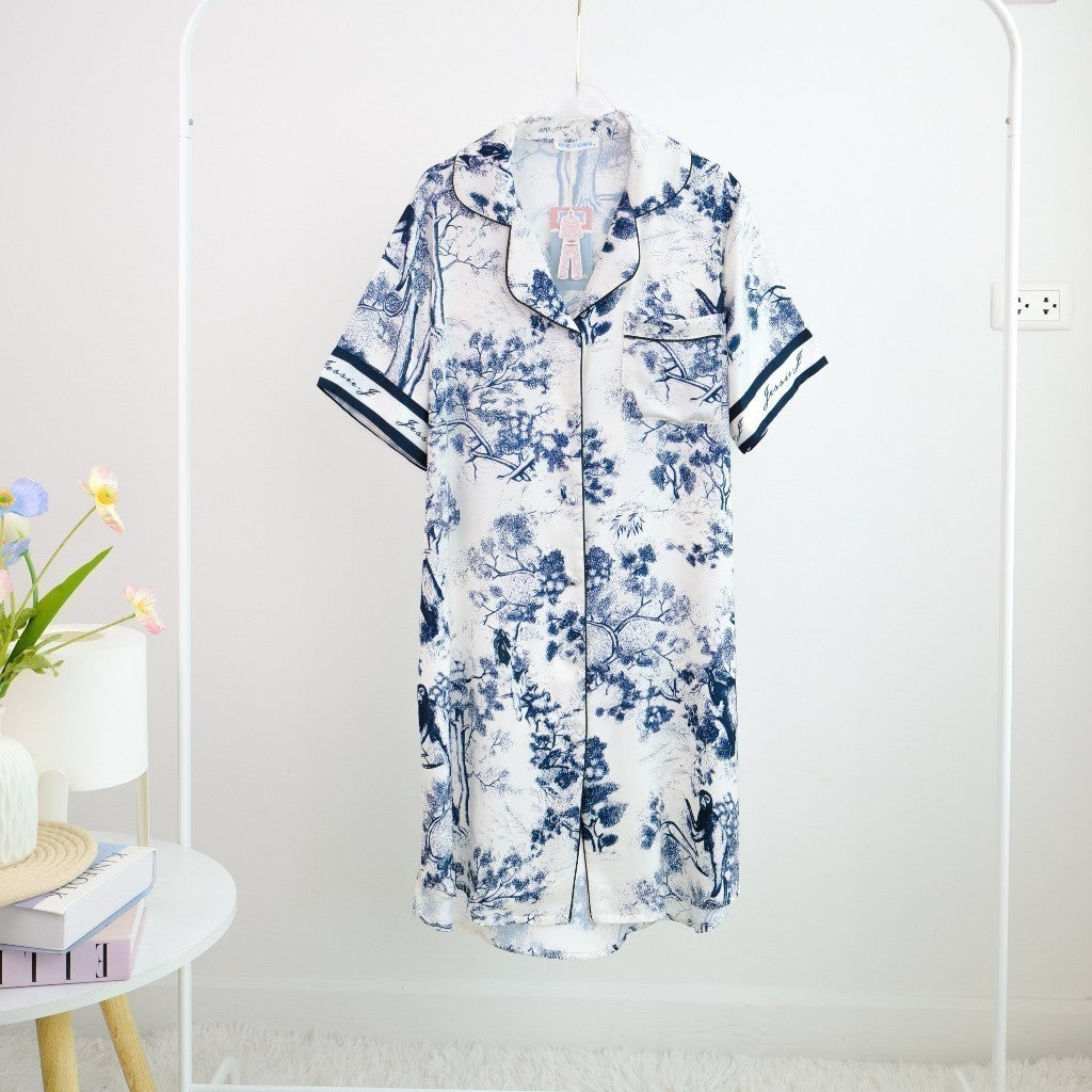 ชุดนอนMuslin Pajamas Silk Satin รุ่น Black Forest (L938 N938 T938 P938 V938 K938)|ชุดนอนผู้หญิง,ชุดนอนชุดเที่ยว