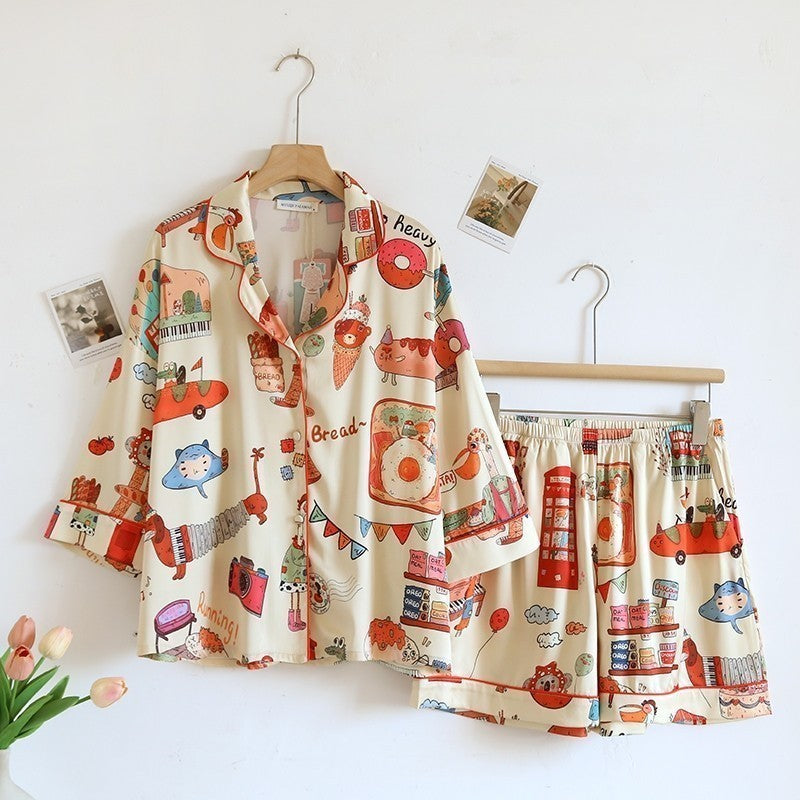 ชุดนอน Muslin Pajamas Silk Satin รุ่น (W2101 V2101 K2101)