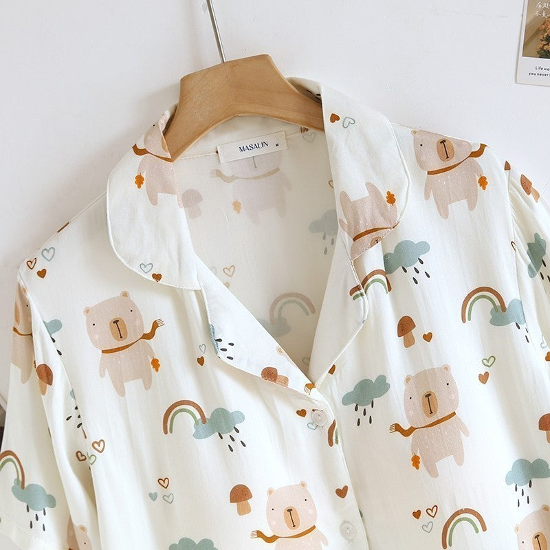 ชุดนอน Muslin Pajamas Organic bamboo รุ่น (A1014 B1014 E1014)