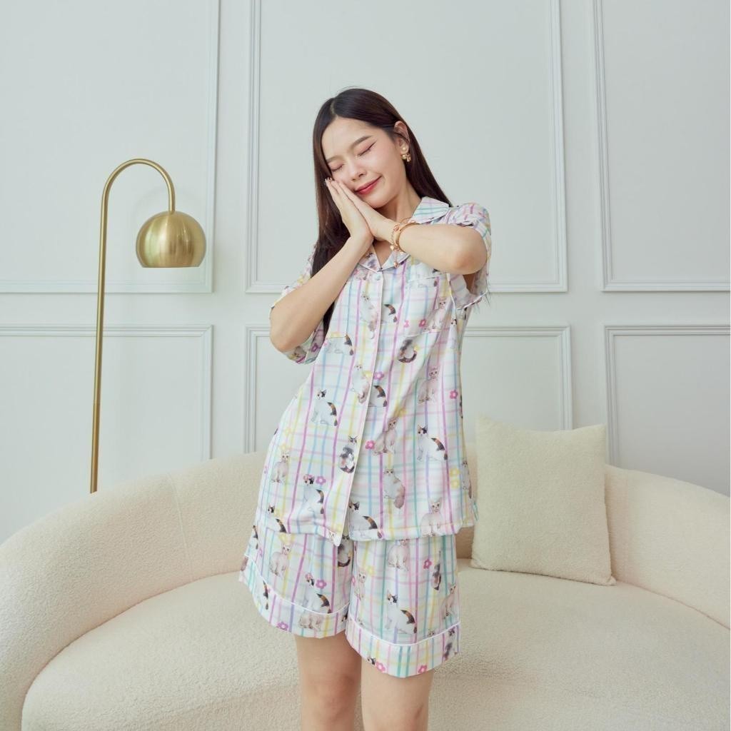 ชุดนอน Muslin Pajamas Collection Muslin Pet  ชุดนอนSilk Satin ( รุ่น N3014 T3014 )