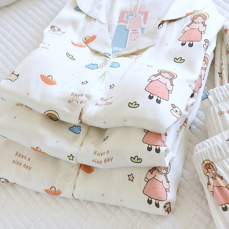 ชุดนอน Muslin Pajamas Organic bamboo รุ่นPastel Picnics(A1031 B1031 E1031)|ชุดนอนมีบราในตัว,ชุดนอนผู้หญิง