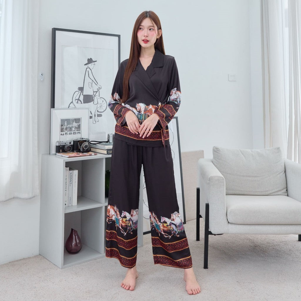ชุดนอน Muslin Pajamas Silk Satin (P5054 P5055 P5056 P5057 P5058 P5059 P5064)