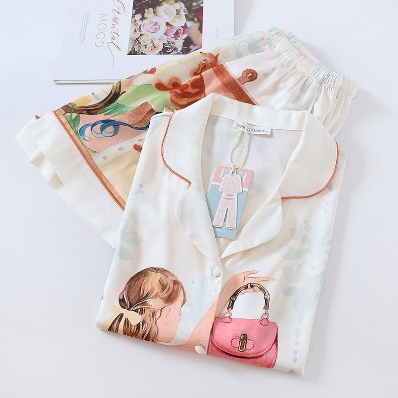 "ชุดนอน Muslin Pajamas Silk Satin  (N2096 T2096 K2096)