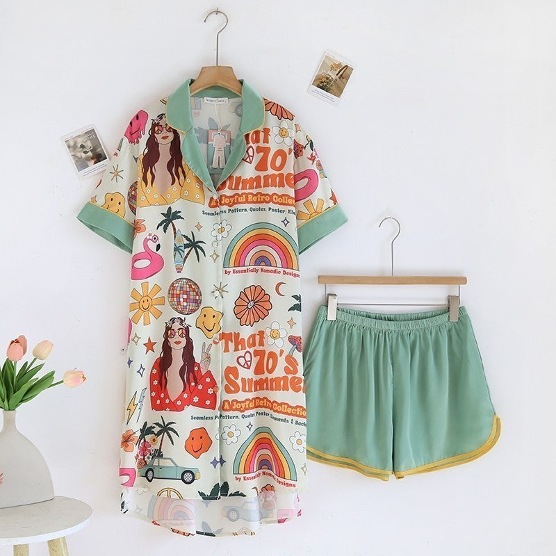 ชุดนอน Muslin Pajamas Silk Satin รุ่น70’s Sunshine Dreams (N2113 T2113 K2113 T3243)|ชุดนอนชุดเที่ยว,ชุดนอนผู้หญิง