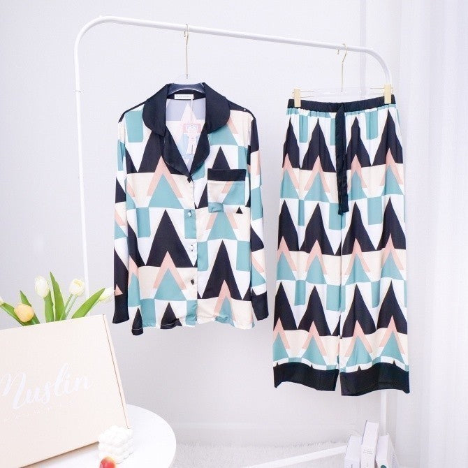 ชุดนอน Muslin Pajamas Silk Satin( รุ่น P3032 )