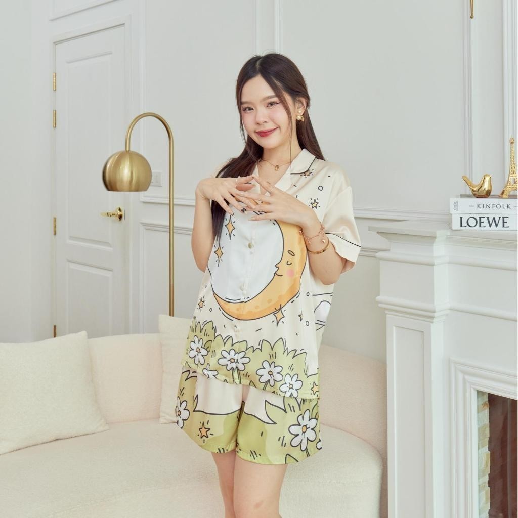 ชุดนอน Muslin Pajamas Silk Satin( รุ่น N2003 T2003 )