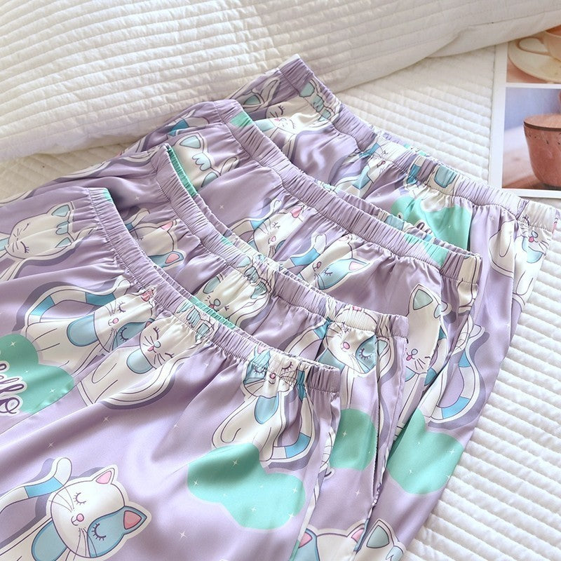 ชุดนอน Muslin Pajamas Silk Satin รุ่น (W2122 V2122 L2122 K2122)