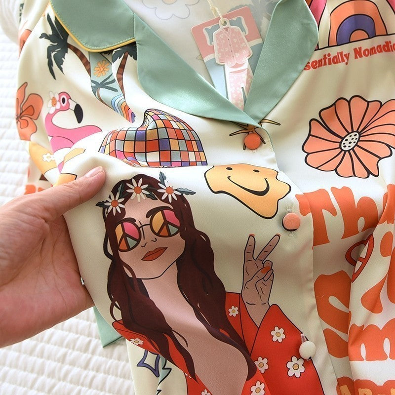 ชุดนอน Muslin Pajamas Silk Satin รุ่น70’s Sunshine Dreams (N2113 T2113 K2113 T3243)|ชุดนอนชุดเที่ยว,ชุดนอนผู้หญิง