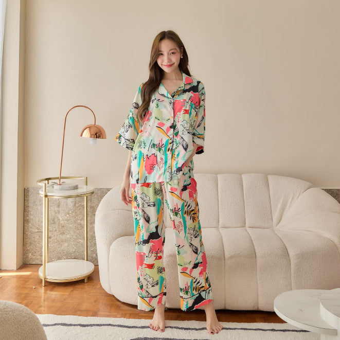 ชุดนอน Muslin Pajamas Silk Satin  (W2064 V2064 K2064)