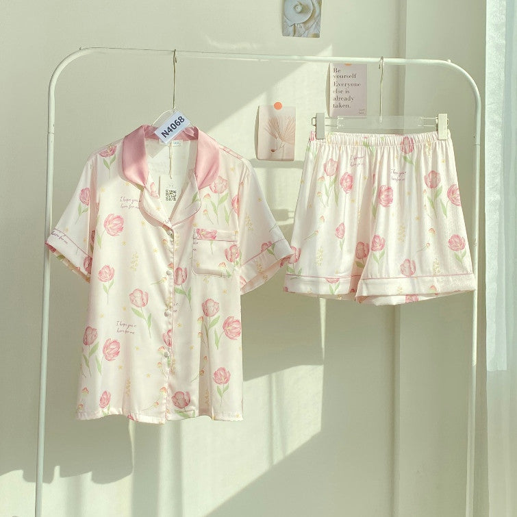 ชุดนอน Muslin Pajamas  ชุดนอน Silk Satin ( รุ่น Poppy Me  N4068 N4069 )