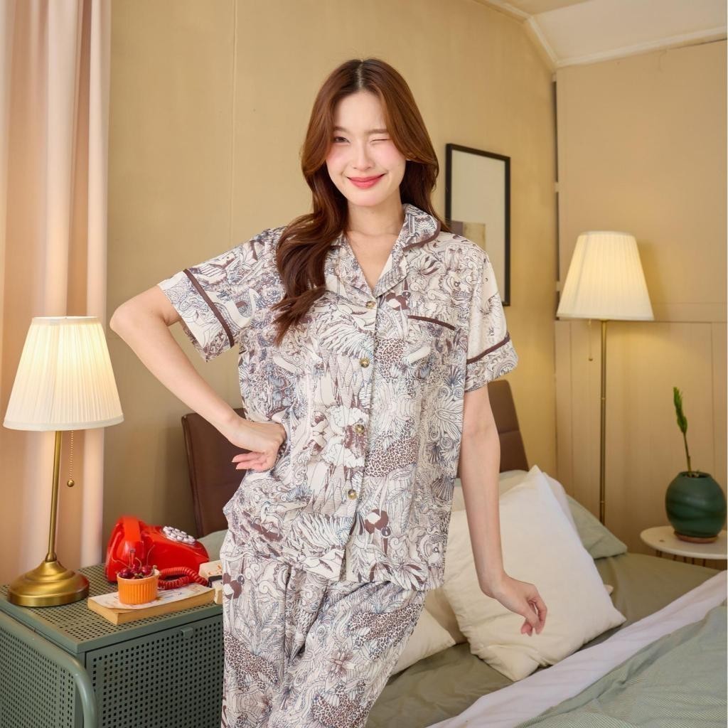 ชุดนอน Muslin Pajamas Silk Satin ( รุ่น Artnimal  N3042 T3042 P3042 L3042 )