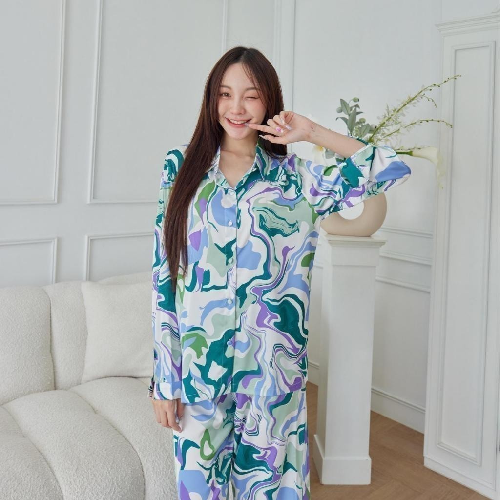 ชุดนอน Muslin Pajamas Silk Satin( รุ่น T3029 P3029 )