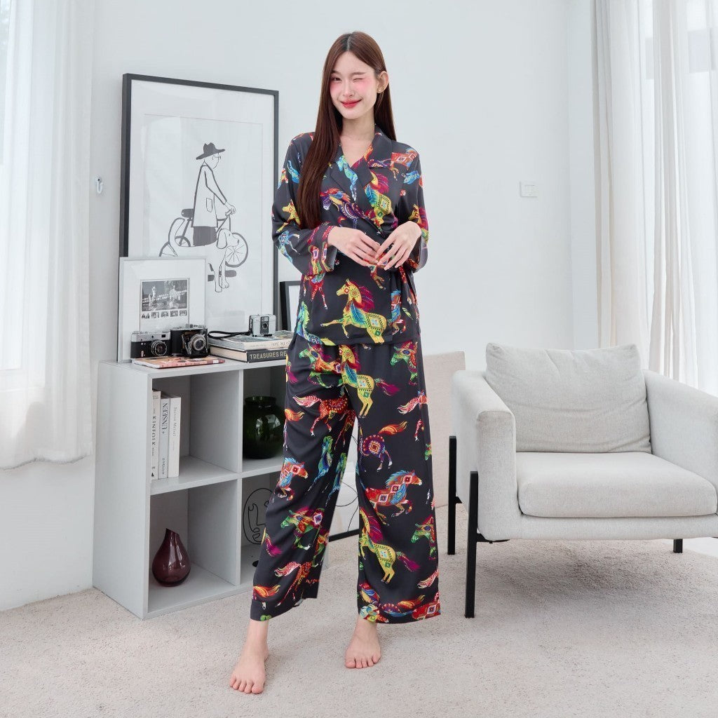 ชุดนอน Muslin Pajamas Silk Satin (P5054 P5055 P5056 P5057 P5058 P5059 P5064)