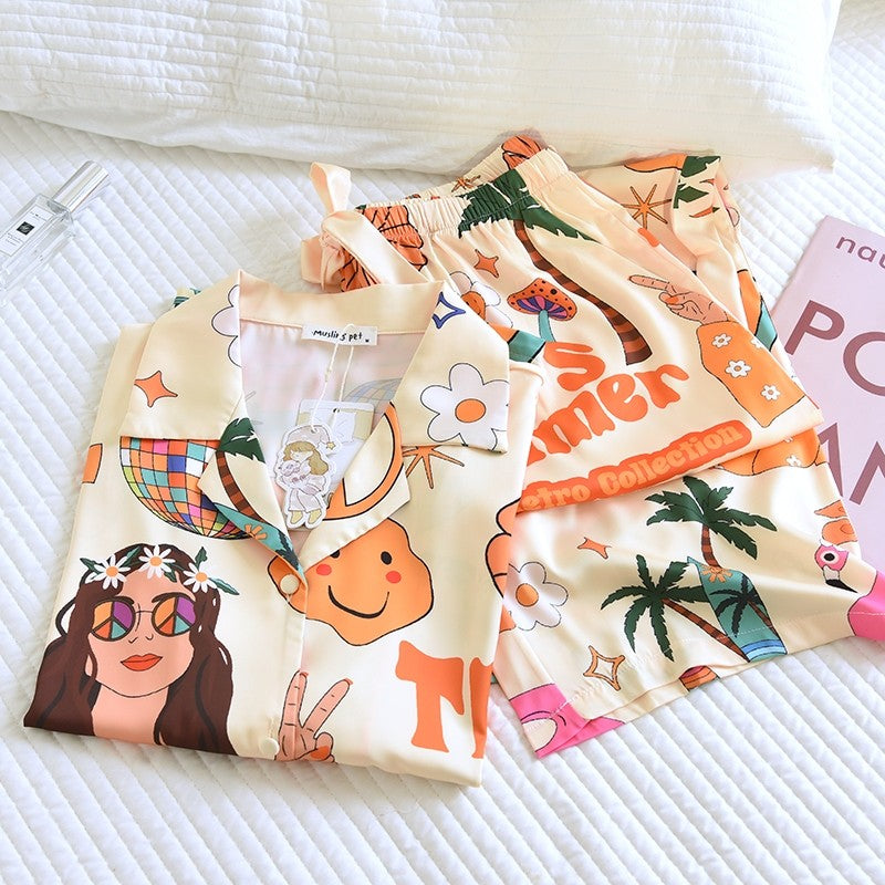 ชุดนอน Muslin Pajamas Silk Satin รุ่น70’s Sunshine Dreams (N2113 T2113 K2113 T3243)|ชุดนอนชุดเที่ยว,ชุดนอนผู้หญิง