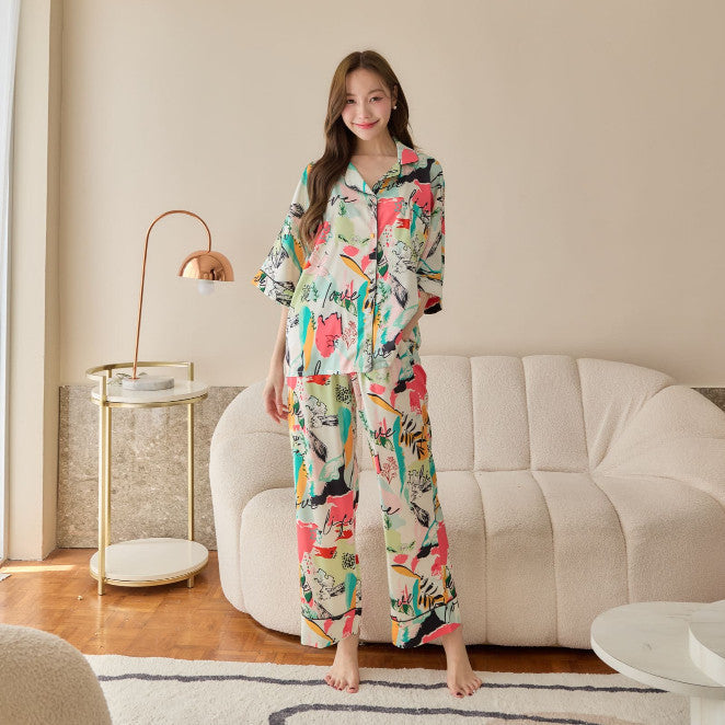 ชุดนอน Muslin Pajamas Silk Satin  (W2064 V2064 K2064)