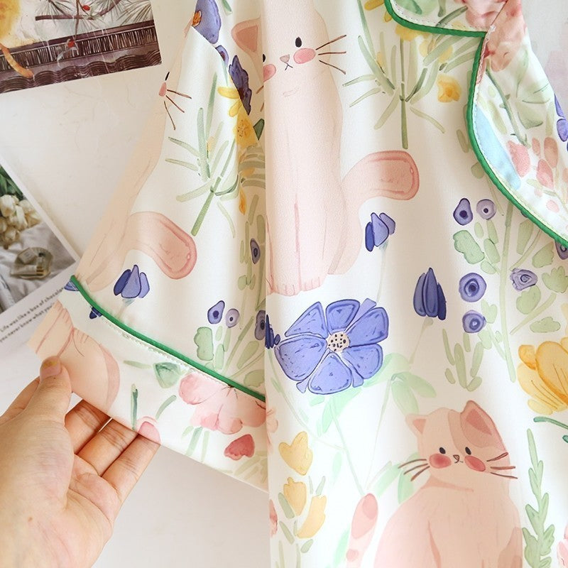 ชุดนอน Muslin Pajamas Silk Satin  ( N2057 L2057 T2057 )