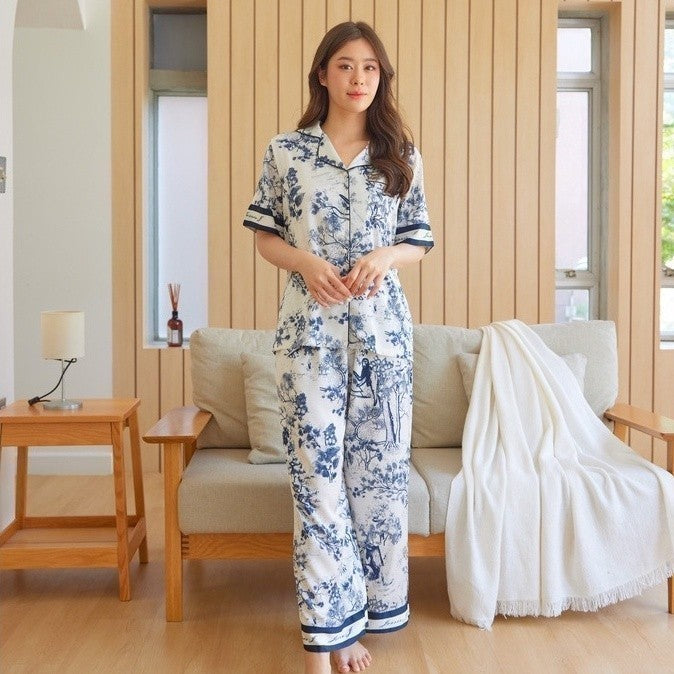 ชุดนอนMuslin Pajamas Silk Satin รุ่น Black Forest (L938 N938 T938 P938 V938 K938)|ชุดนอนผู้หญิง,ชุดนอนชุดเที่ยว