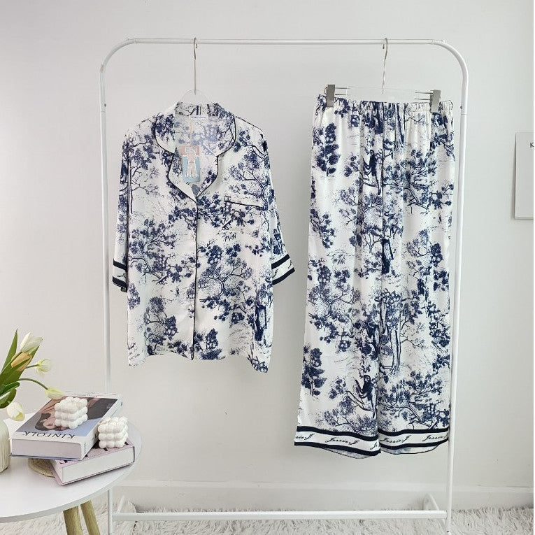 ชุดนอนMuslin Pajamas Silk Satin รุ่น Black Forest (L938 N938 T938 P938 V938 K938)|ชุดนอนผู้หญิง,ชุดนอนชุดเที่ยว