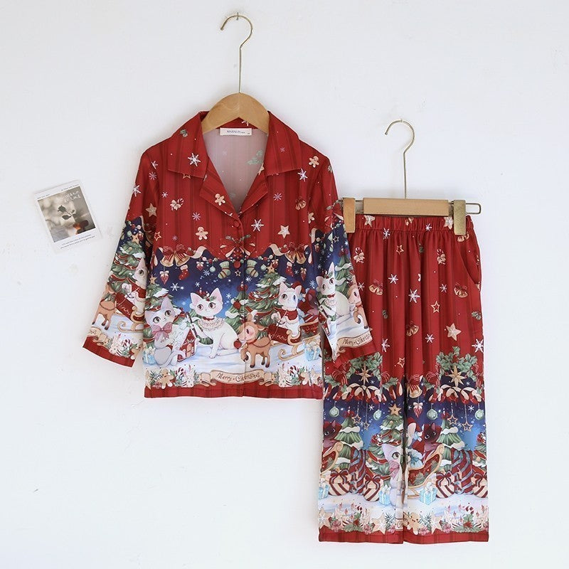 ชุดนอน Muslin Pajamas Silk Satin รุ่น (N5083 T5083 P5083 M5083)