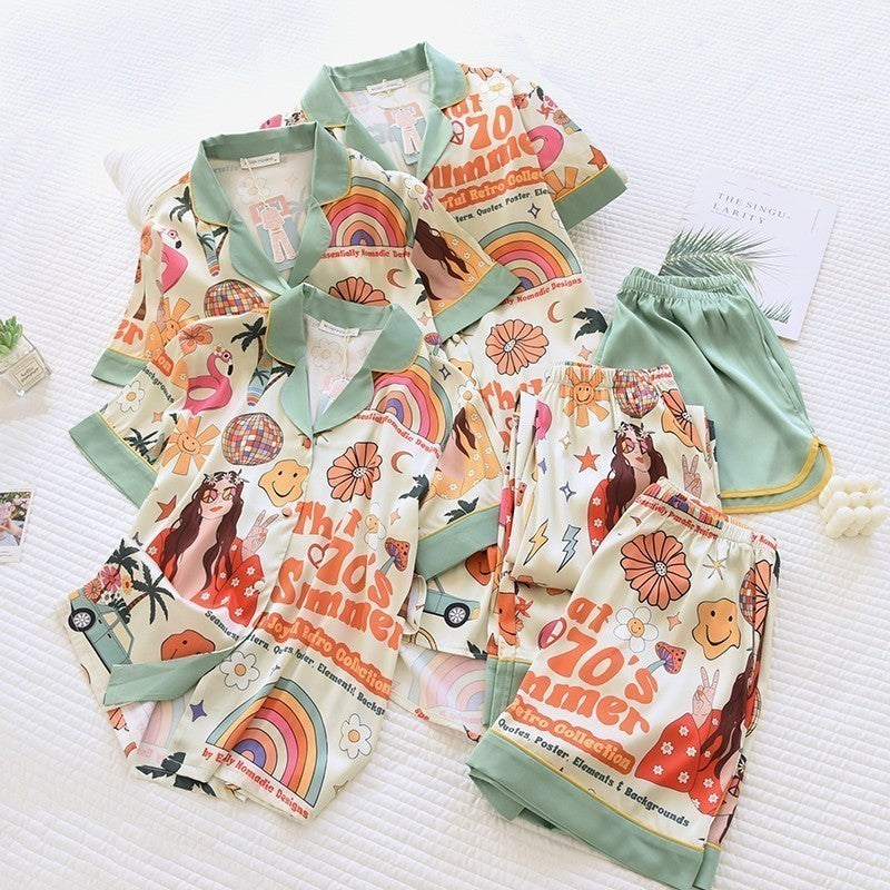 ชุดนอน Muslin Pajamas Silk Satin รุ่น70’s Sunshine Dreams (N2113 T2113 K2113 T3243)|ชุดนอนชุดเที่ยว,ชุดนอนผู้หญิง