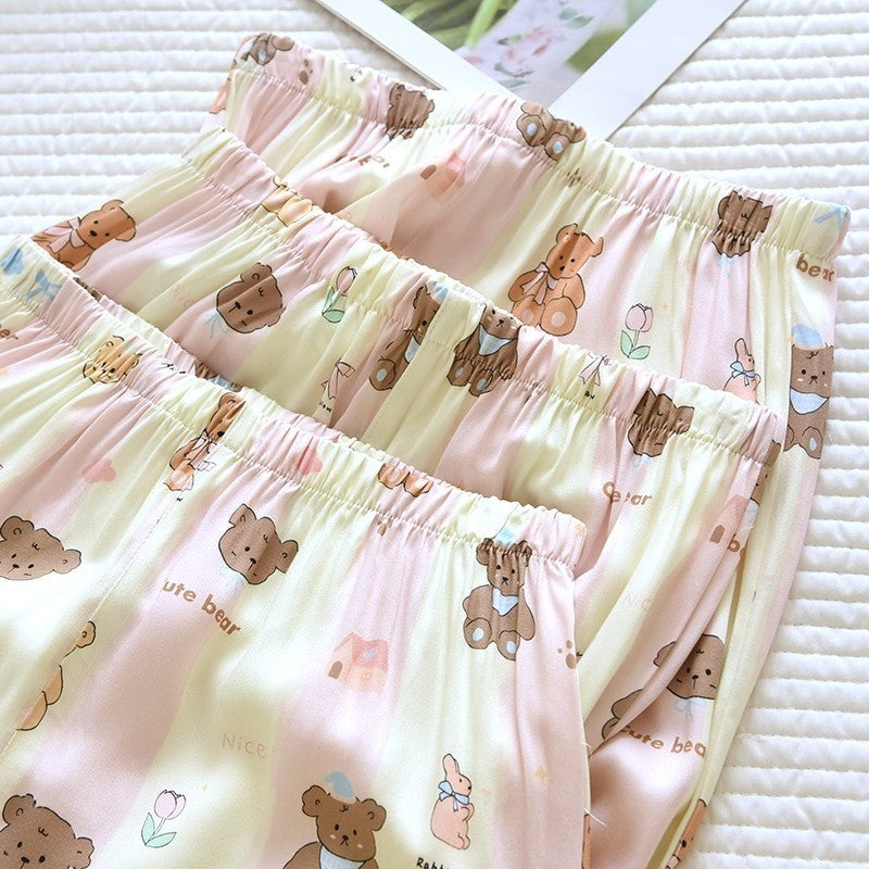 ชุดนอน Muslin Pajamas Organic bamboo รุ่นPudding Bearss(A1034 B1034 E1034)|ชุดนอนมีบรา,ชุดนอนผู้หญิง