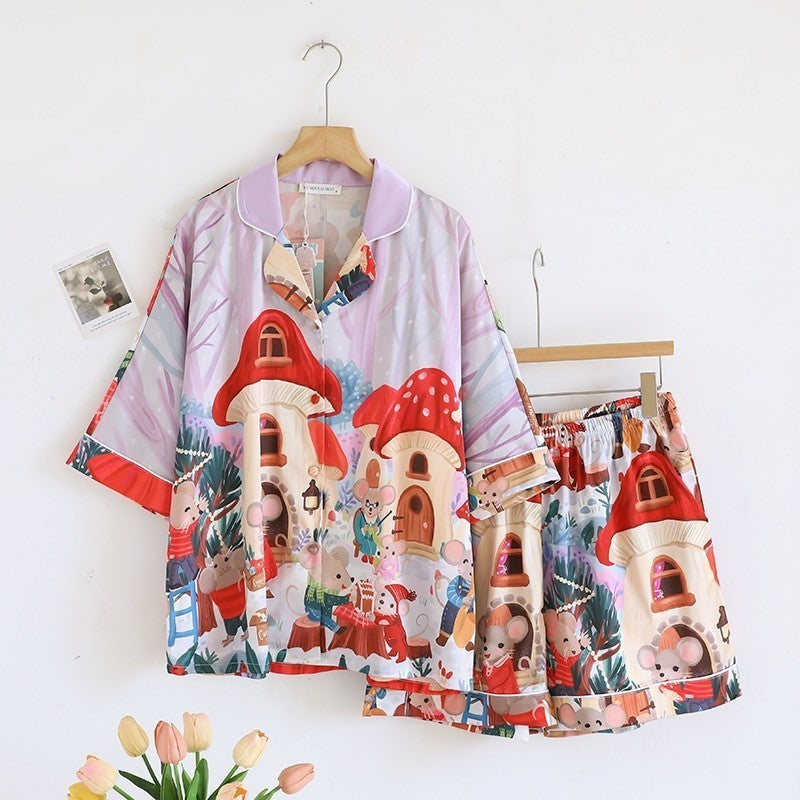 ชุดนอนMuslin Pajamas Silk Satin รุ่นMice Wonderland(W2133 V2133 K2133)|ชุดนอนผู้หญิง,ชุดนอนชุดเที่ยว