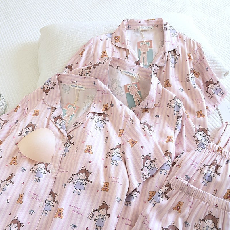 ชุดนอน Muslin Pajamas Organic bamboo รุ่น Lallaby Dolls(A1029 B1029 E1029)|ชุดนอนมีบรา,ชุดนอนผู้หญิง
