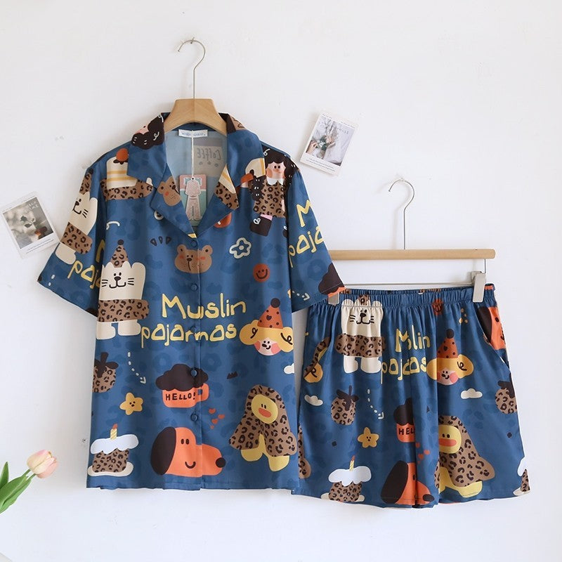 ชุดนอน Muslin Pajamas Silk Satin รุ่น Dessert and Buddies (N5116 T5116 M5116) | ชุดนอนแม่ลูก