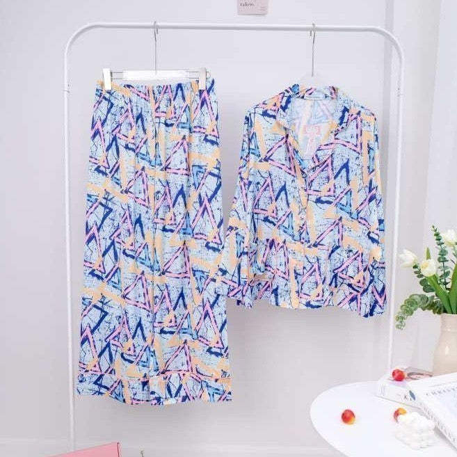 ชุดนอน Muslin Pajamas Silk Satin( รุ่น Diplo Bermuda  T3037 P3037 )
