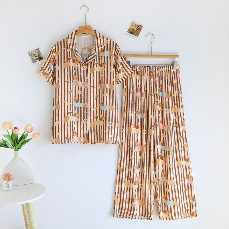 ชุดนอน Muslin Pajamas Organic bamboo รุ่น Floral Rainbow (A1024 B1024 E1024)|ชุดนอนผู้หญิง
