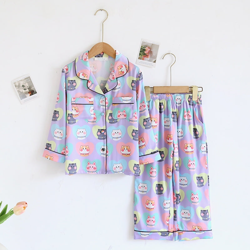 ชุดนอน Muslin Pajamas Collection Muslin Pet รุ่น Neko & Friends (N5131 T5131 M5131) |ชุดนอนแม่ลูก