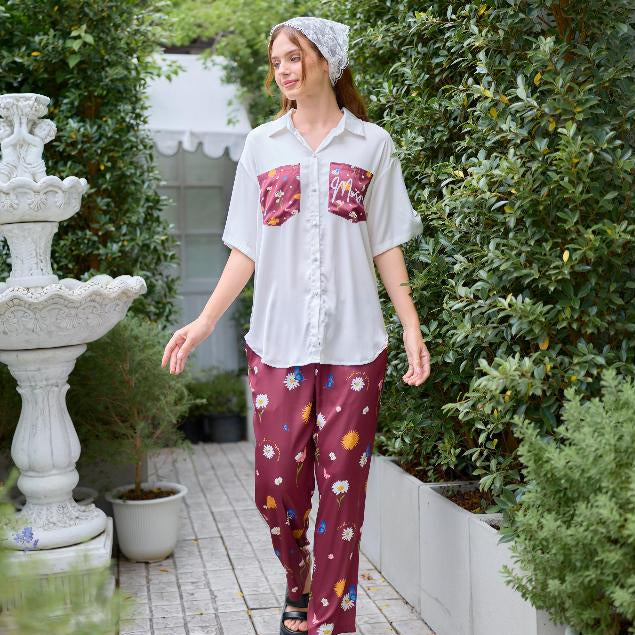 ชุดนอน Muslin Pajamas Muslin Pet รุ่น Chamomile (T3257 T3258 T3264 T3265) | ชุดนอนชุดเที่ยว