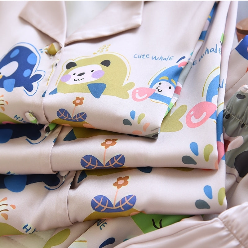 ชุดนอน Muslin Pajamas Silk Satin รุ่น (N5128 T5128 M5128) | ชุดนอนแม่ลูก,ชุดนอนผู้หญิง