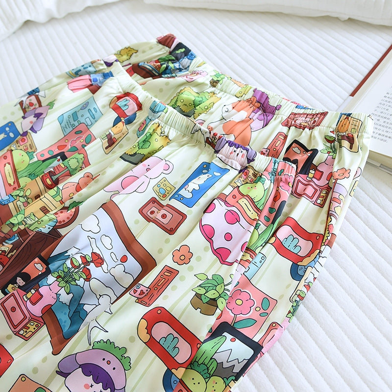 ชุดนอน Muslin Pajamas Silk Satin รุ่น My happy place (W2179 V2179) | ชุดนอนชุดเที่ยว,ชุดนอนผู้หญิง