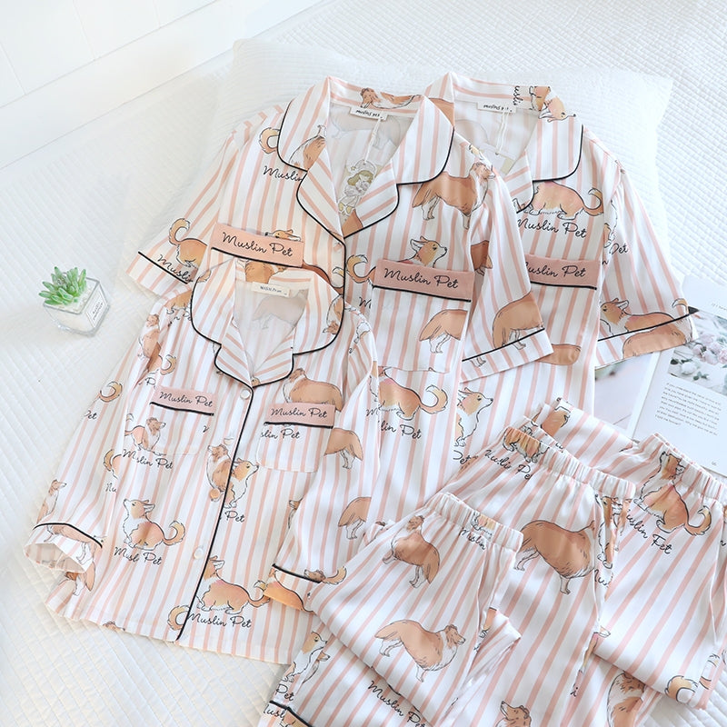 ชุดนอน Muslin Pajamas Muslin Pet รุ่น (N5137 T5137 M5137) | ชุดนอนแม่ลูก ชุดนอนผู้หญิง ชุดนอนเด็ก