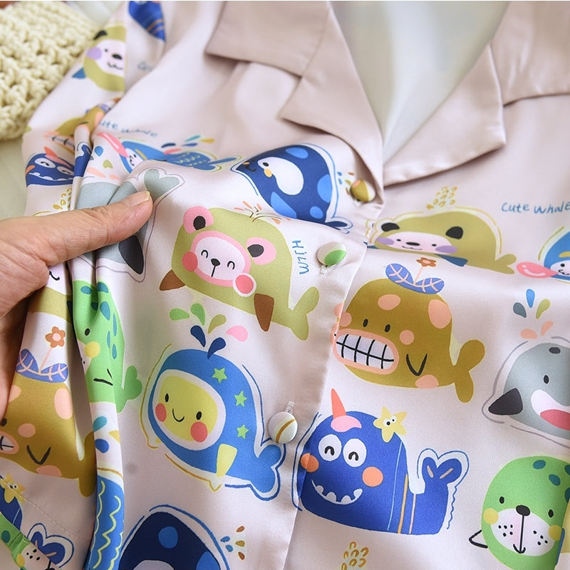 ชุดนอน Muslin Pajamas Silk Satin รุ่น (N5128 T5128 M5128) | ชุดนอนแม่ลูก,ชุดนอนผู้หญิง