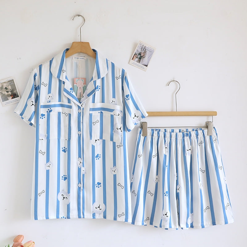 ชุดนอน Muslin Pajamas Organic bamboo รุ่น Woofy Walks (A1051 B1051 E1051) | ชุดนอนผู้หญิง