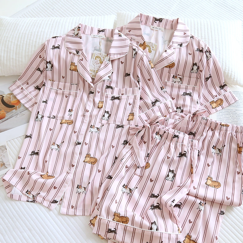 ชุดนอน Muslin Pajamas Collection Muslin Pet รุ่น Purrfect Dream (N3262 T3262) | ชุดนอนผู้หญิง