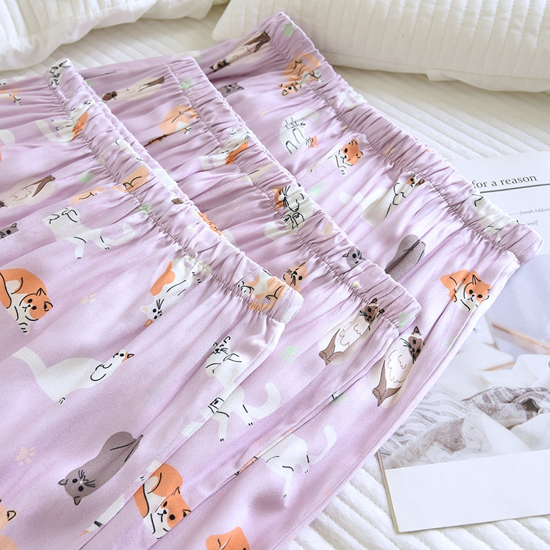 ชุดนอน Muslin Pajamas Organic bamboo รุ่น Meow Me Time (A1058 B1058 E1058) | ชุดนอนผู้หญิง