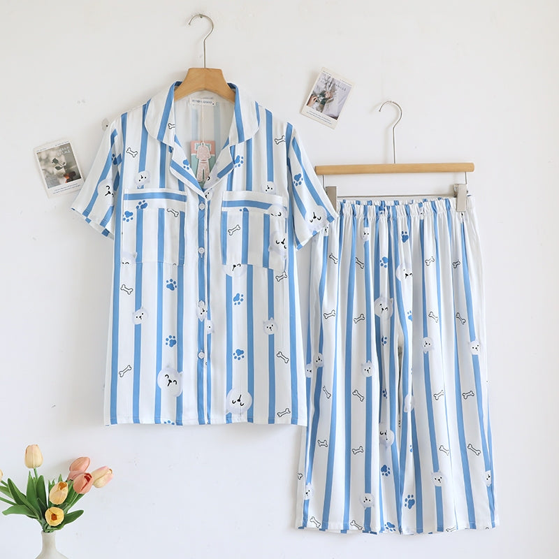 ชุดนอน Muslin Pajamas Organic bamboo รุ่น Woofy Walks (A1051 B1051 E1051) | ชุดนอนผู้หญิง