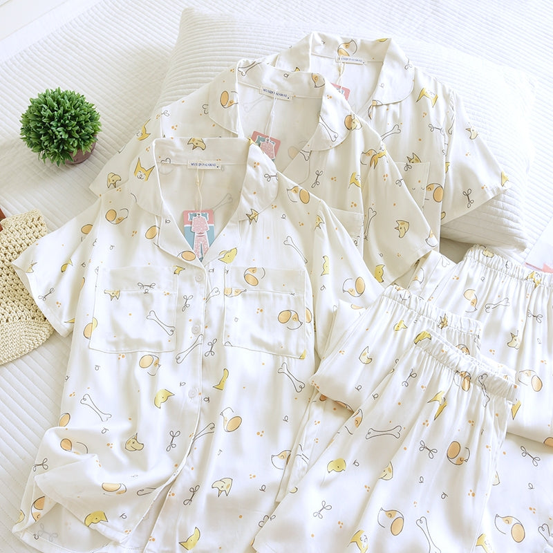 ชุดนอน Muslin Pajamas Organic bamboo รุ่น Puppy Picnic (A1050 B1050 E1050) | ชุดนอนผู้หญิง