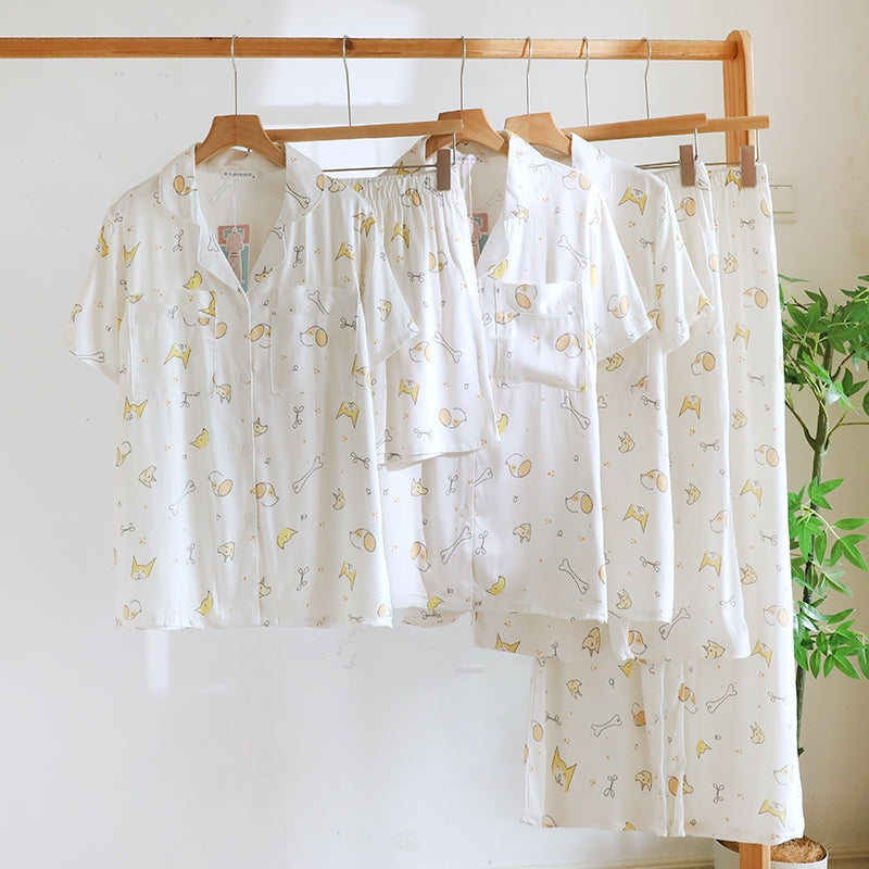 ชุดนอน Muslin Pajamas Organic bamboo รุ่น Puppy Picnic (A1050 B1050 E1050) | ชุดนอนผู้หญิง